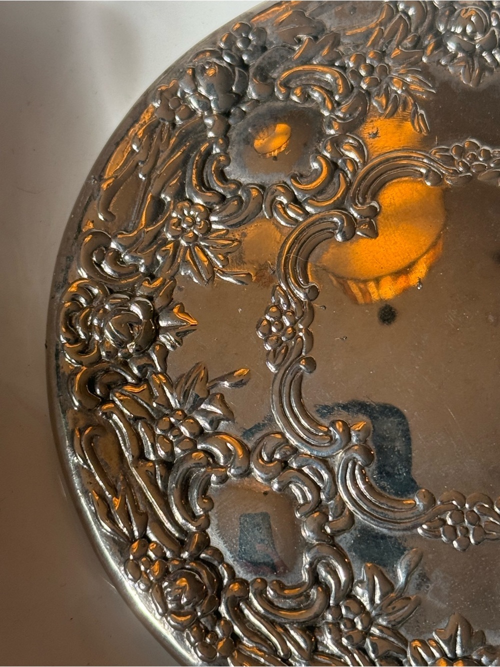Vintage Ornate Sterling Silver Baby Vanity Set - Brush & Mirror - Picture 10 of 12